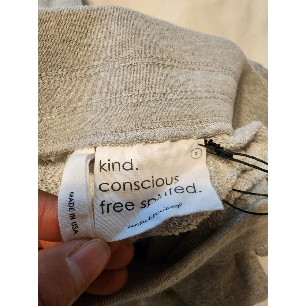 Unsubscribed Cotton Joggers Womens Small Grey Drawcord Sustainable USA Made